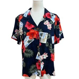 Vintage La Cabana Rayon Hawaiian Aloha Shirt Tropical Camp Collar L